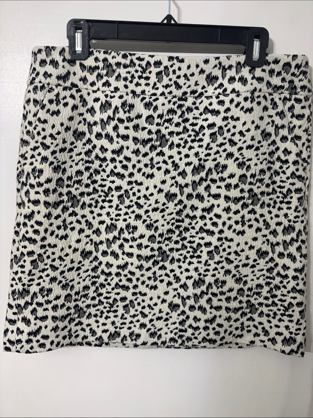 LOFT Black & White Leopard Print Mini Skirt